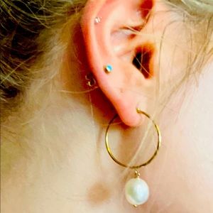 Mejuri - Organic Pearl Hoops *AS IS* Please read description